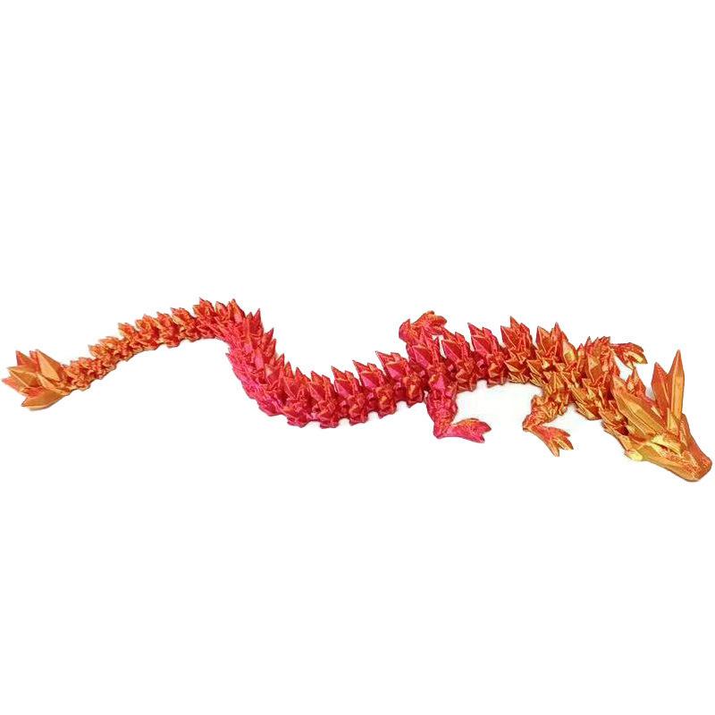 1PC explosion luminous dragon 3d printing dragon gradual change crystal dragon full joint movable simulation toy desktop ornament