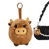 Cute Cow Plush Bag Charm Soft Stuffed Animal Keychain Pendant Collectible Gift for Women Wife Girlfriend, Purse Backpack Decor