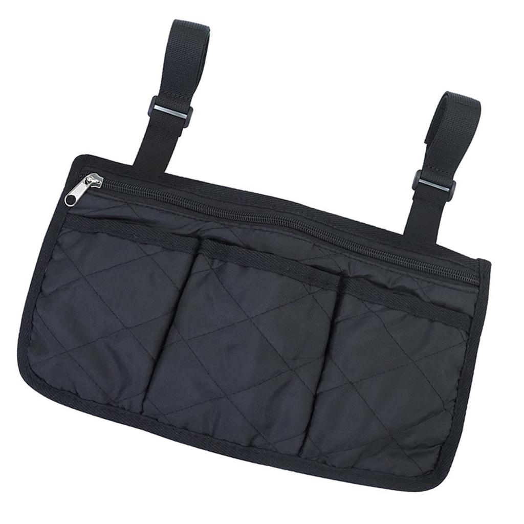 Wheelchair Armrest Side Storage Bag Waterproof Wheelchair Side Pouch Armrest Hanging Handle Holder Easy To Use