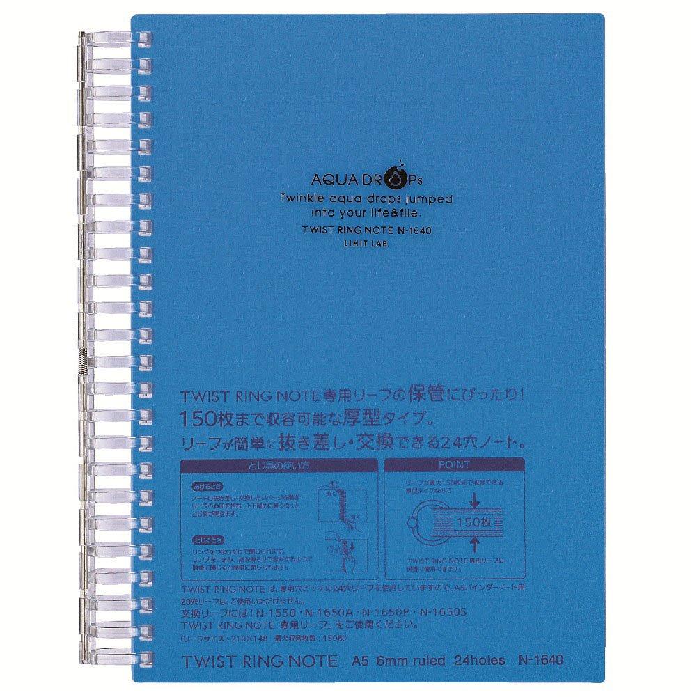 

Блокнот Lihitlove Open Ring Twist Notebook A5 24 отверстия 100 листов синий N1640-8