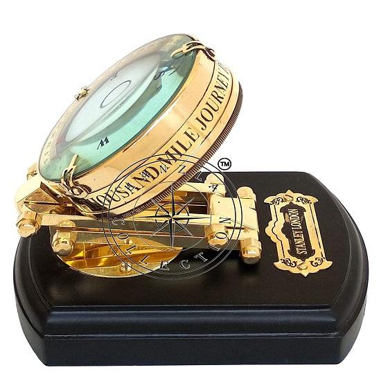 Horloge Marine En Laiton – Style Antique Royal Marine – Reproduction, Fonctionne Sur Batterie