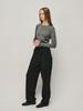 Micheumicheu Mono Ribbed Simple T-Shirt [Gray]