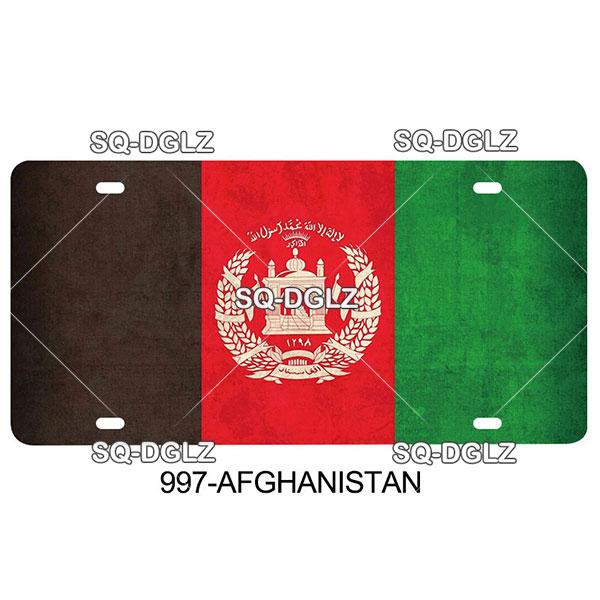 [SQ-DGLZ] AB Stadt Nummernschild Metallschild Vintage Plakette Blechschild Wanddekoration für Bar Landesflagge Polen/Brasilien/Australien