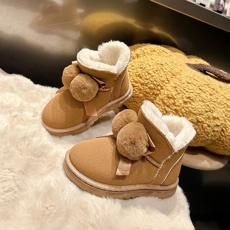 Stivali da neve alla moda per bambini Stivali di peluche da bambina per bambini Scarpe invernali Stivali bassi