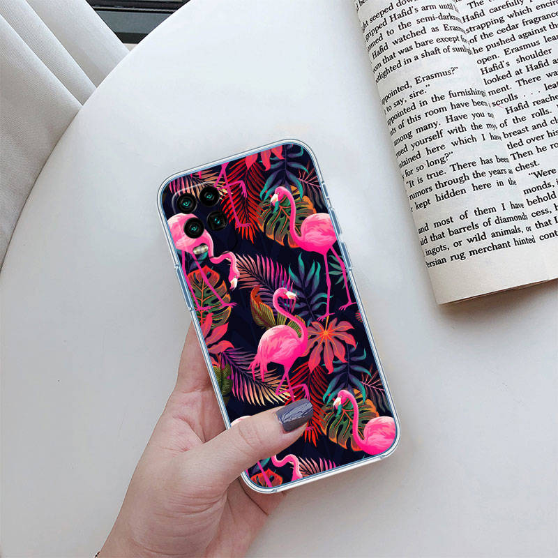JO24 Flamingos Pink Bird Phone Case for Motorola E22S E7 G6 G7 G8 G9 Plus Power Play G10 G20 G04 E30 E40 E22 E20 E13 G22 G23 G Stylus Play