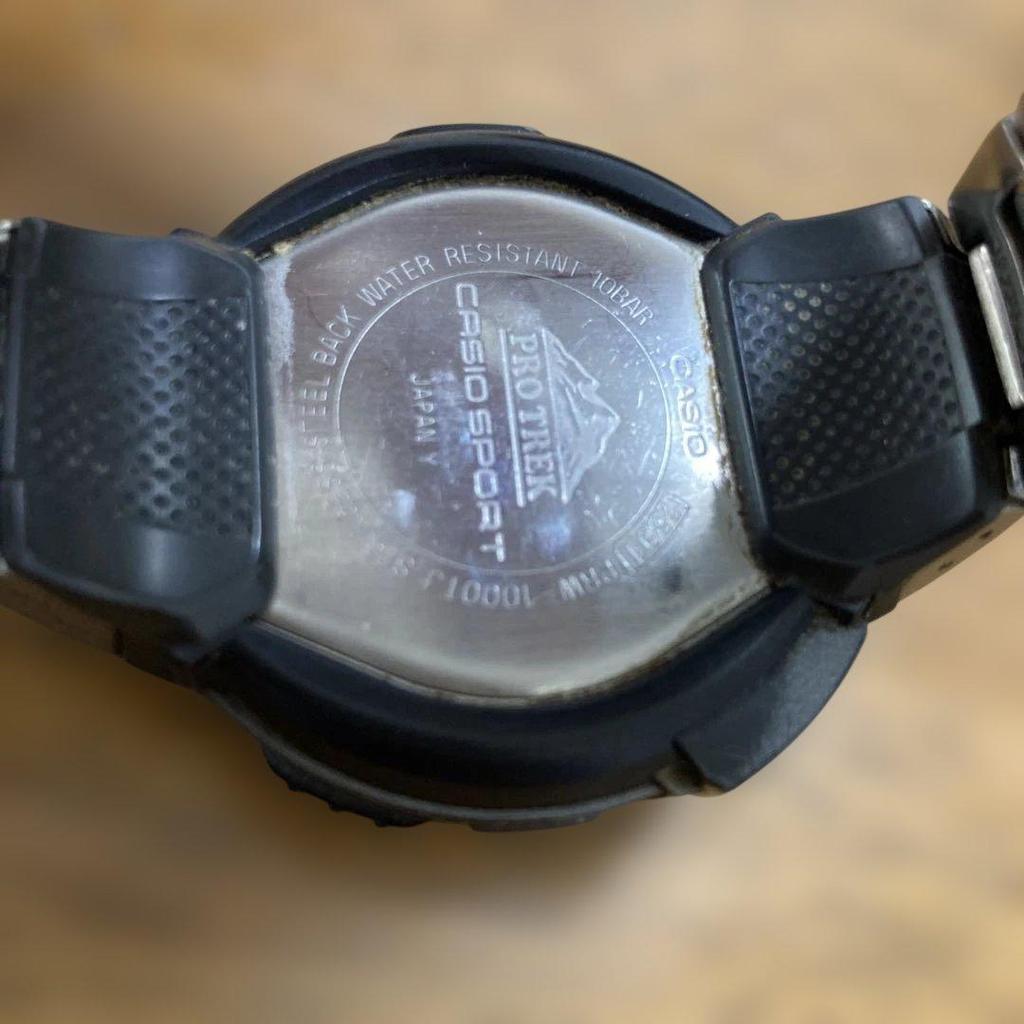 Used CASIO PRO TREK PRW-1000TJ Titanium Belt Solar Radio