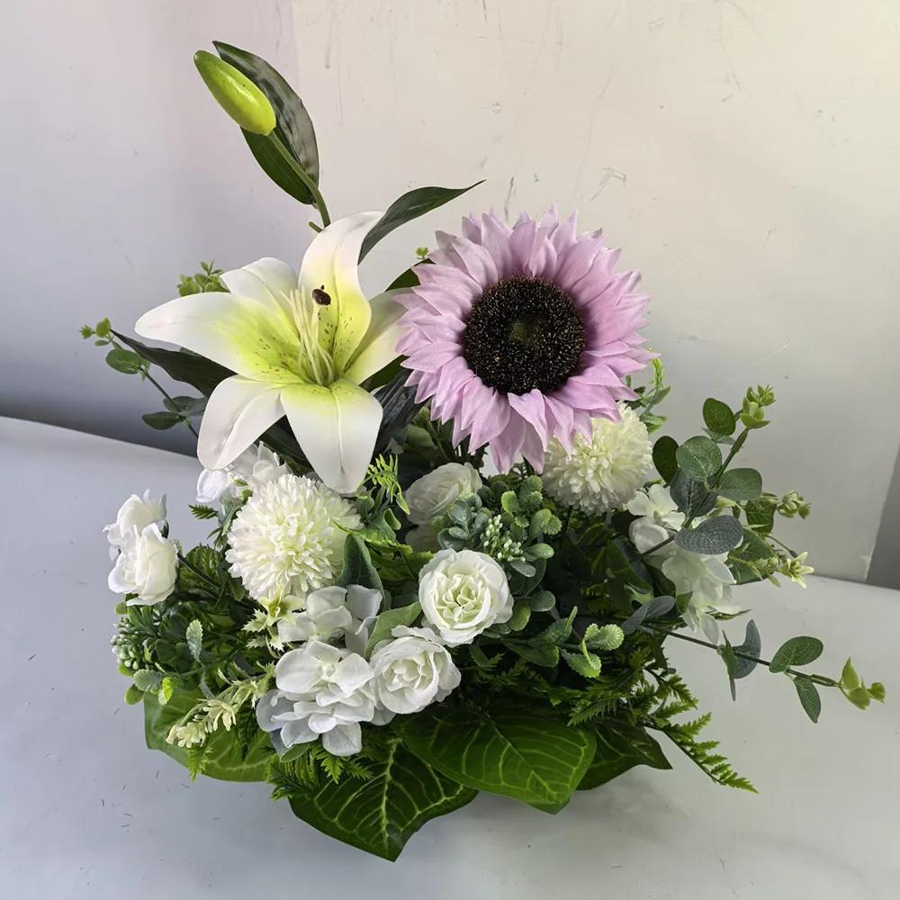 Artificial Flowers Roses Flowers Sunflowers Mixed Potted Plants Desktop Decoration Home Decoration Potted Plants