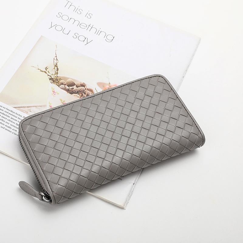 Niche Wallet Plus RFID Long Large-capacity Wallet Cowhide Woven Men's and Women's Clutch Bag