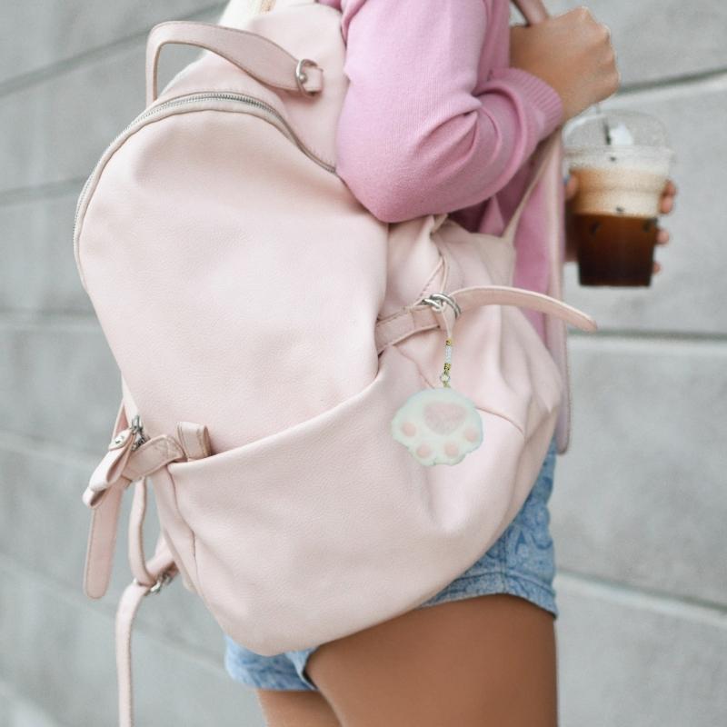 Cute Felt Cat Paws Hanging Pendant Sweet Phone Strap Bag Decoration Portable Y2K Hanging Ornament Lanyard for Girls Women