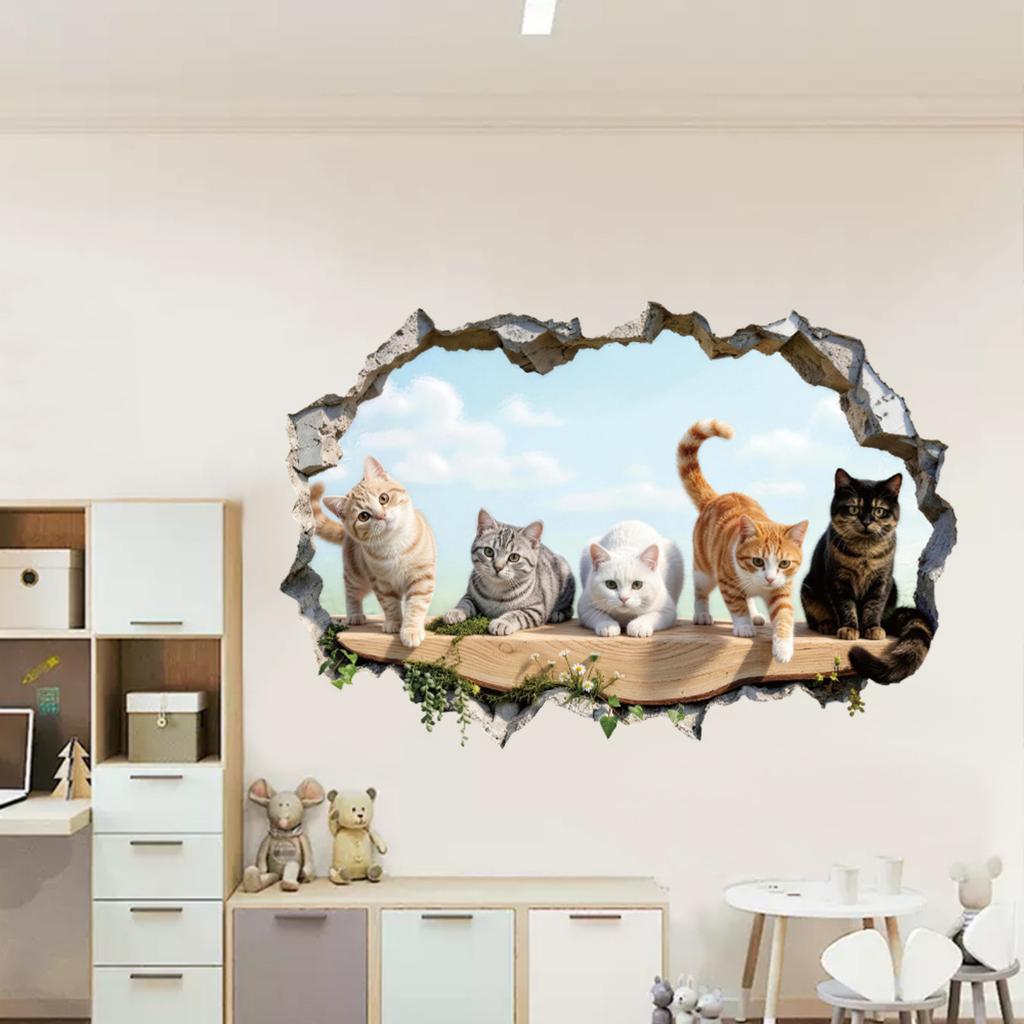3D Wall Stickers, Removable Wall Decals for Living Room TV Background