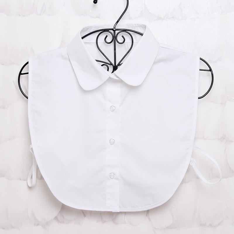 Women Cotton Crystal Fake Collar Blouse Vintage Solid Detachable Shirt Collar False Lapel Blouse Top Women Clothes Accessories