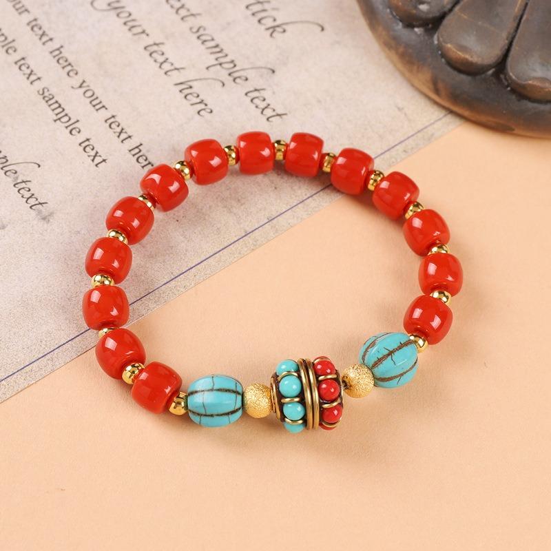 Original Tibetan Bracelet, Nepalese Retro Niche Exotic Style Dzi Bead Bracelet, Men's and Women's Personalized Accessories