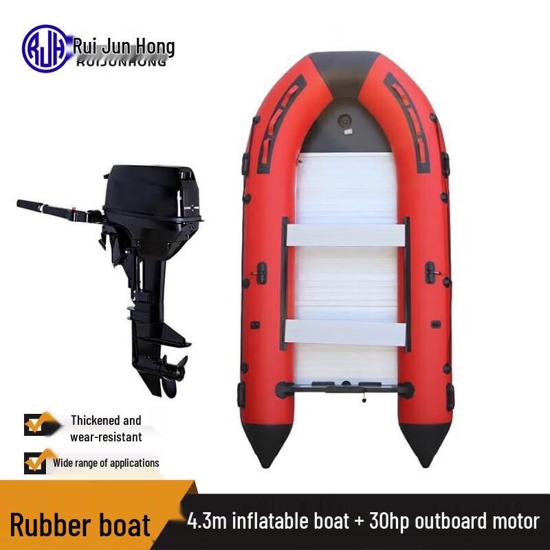 Ruijunhong Heavy-Duty Inflatable Rescue Boat with 30HP Outboard Engine