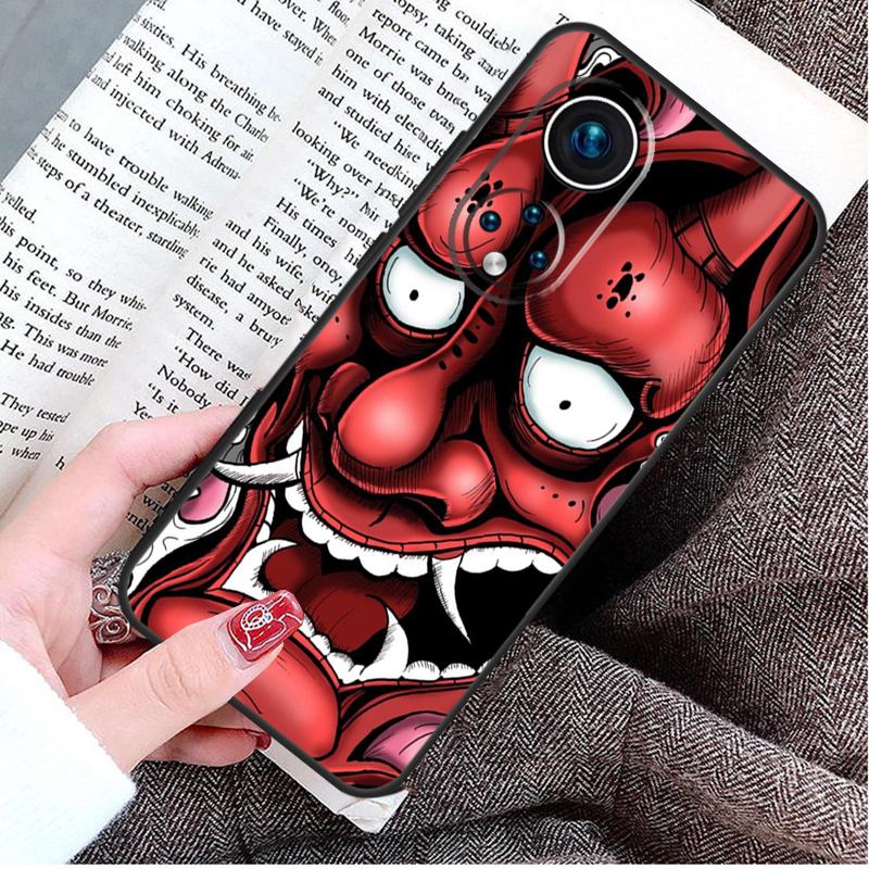 Japanese Oni Hannya Demon Mask Case For Honor Magic 8 Pro 5 6 7 Lite Honor 400 200 50 70 90 X9d X9c X9b X9a X8b Win RT Cover