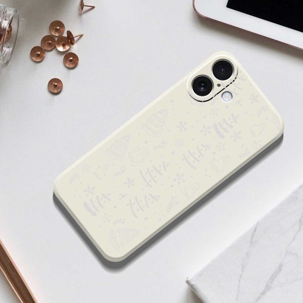 For iPhone 17 Case Snowflake Gingerbread Pattern Printing Straight Edge TPU Phone Back Cover