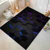 Modern Black Carpet with Blue and Purple Hexagonal Pattern Design Suitable for use as an anti-slip for living room bedroom sofas