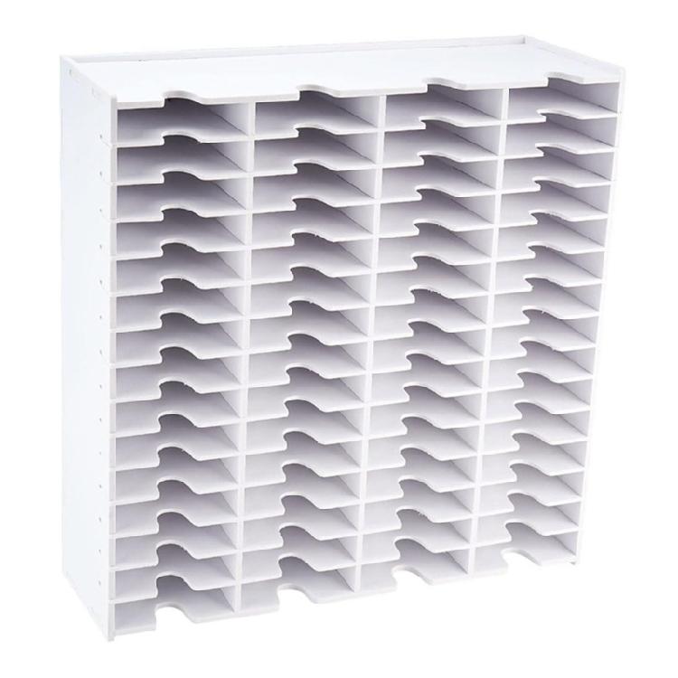 Sturdy Plastic 18/36/51/60 Slot Stamp Pad Rack Craft Stationery Holder with Mounting Hardware Easy Access Daily Use
