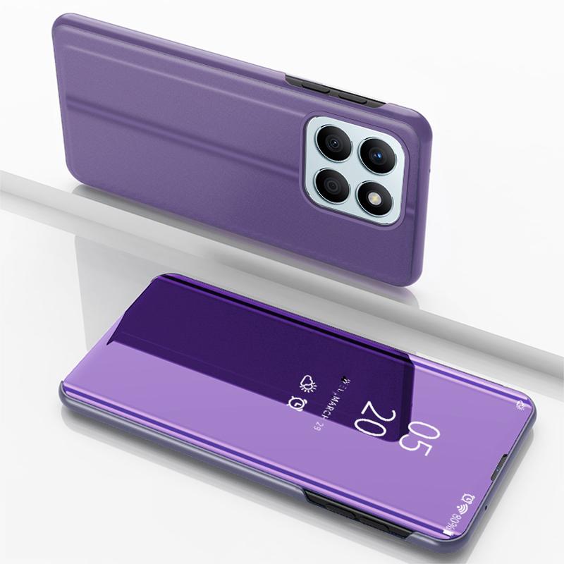 

Умный зеркальный противоударный чехол для телефона для Samsung Huawei Honor Xiaomi Redmi iPhone OnePlus Магнитный флип-чехол из искусственной кожи Honor 200 Lite фиолетовый
