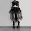 Net Yarn High-Waisted Irregular Skirt for Women Gothic Style Summer Casual Skirt Sexy and Charming Goth