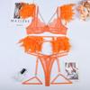 Women Sexy Exotic Set Feather Lace Lingerie Bra Set Elegant See Through Underwear Party Club Micro Bikini Thong Exotic Apparel