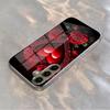 Gold-plated tempered glass phone case compatible Galaxy S26 S25 S24 S23 S22 Ultra Plus Features red rose sparkling heart design