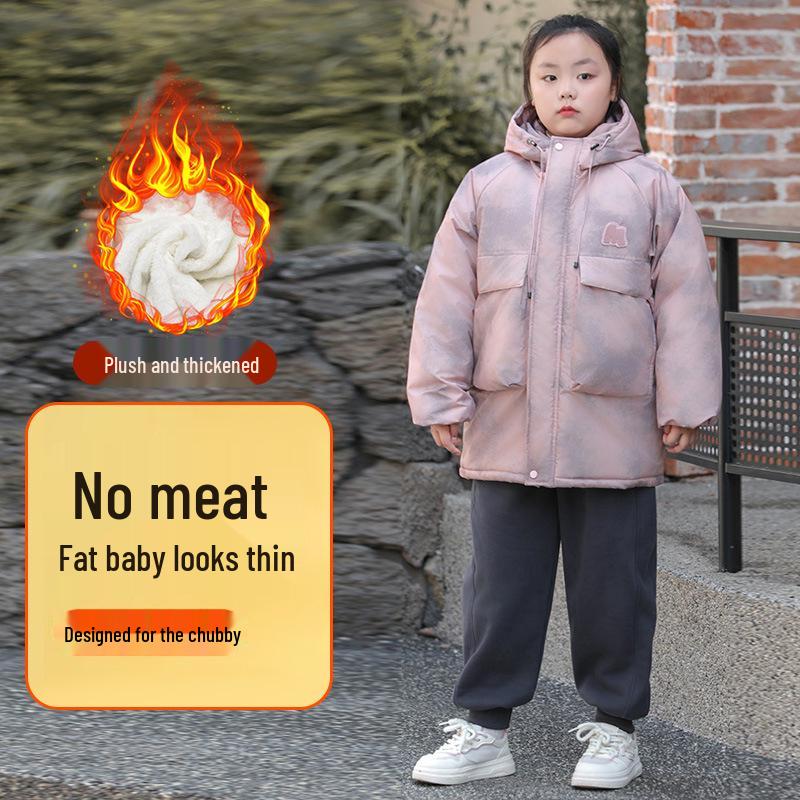 

2024 Winter Girls Stylish Hooded Ski Jacket - Korean Version, Padded and Thickened Outerwear 170 - 110 to 130 lbs