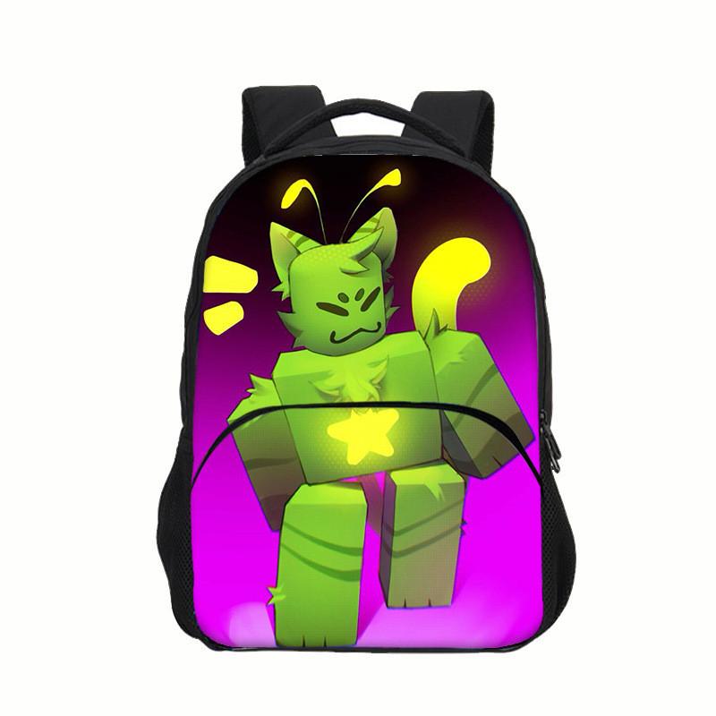 Regretevator Gnarpy Green Cat Backpack With Printed Design For School Use