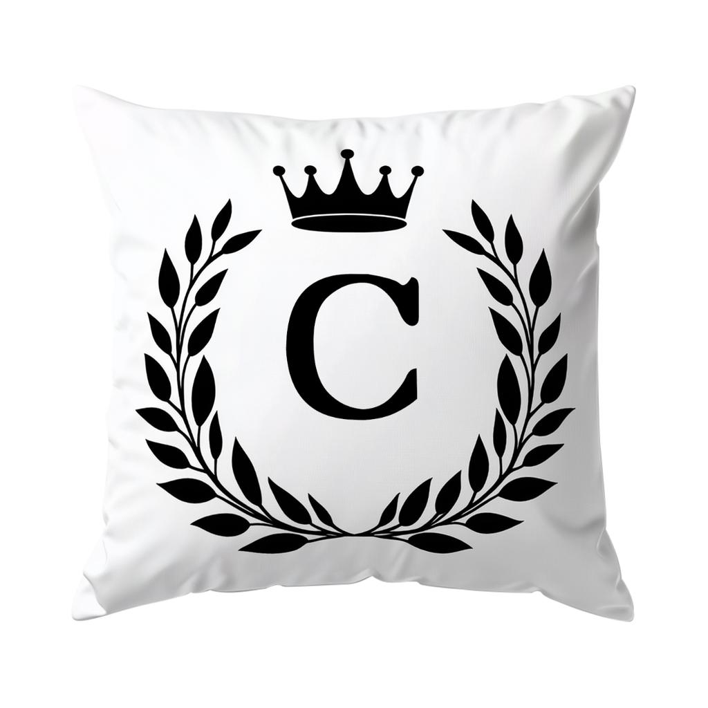 A-Z Crown Letters Decorative Cushions Pillowcase Polyester Cushion Cover Throw Pillow Sofa Decoration Pillowcover Home Decor