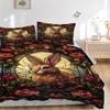 3-teiliges Buntglas-Häschen-Bettwäsche-Set - 1 Bettbezug + 2 Kissenbezüge(Kern nicht enthalten), Maschinenwaschbares Polyester, Ganzjahreskomfort, Bett