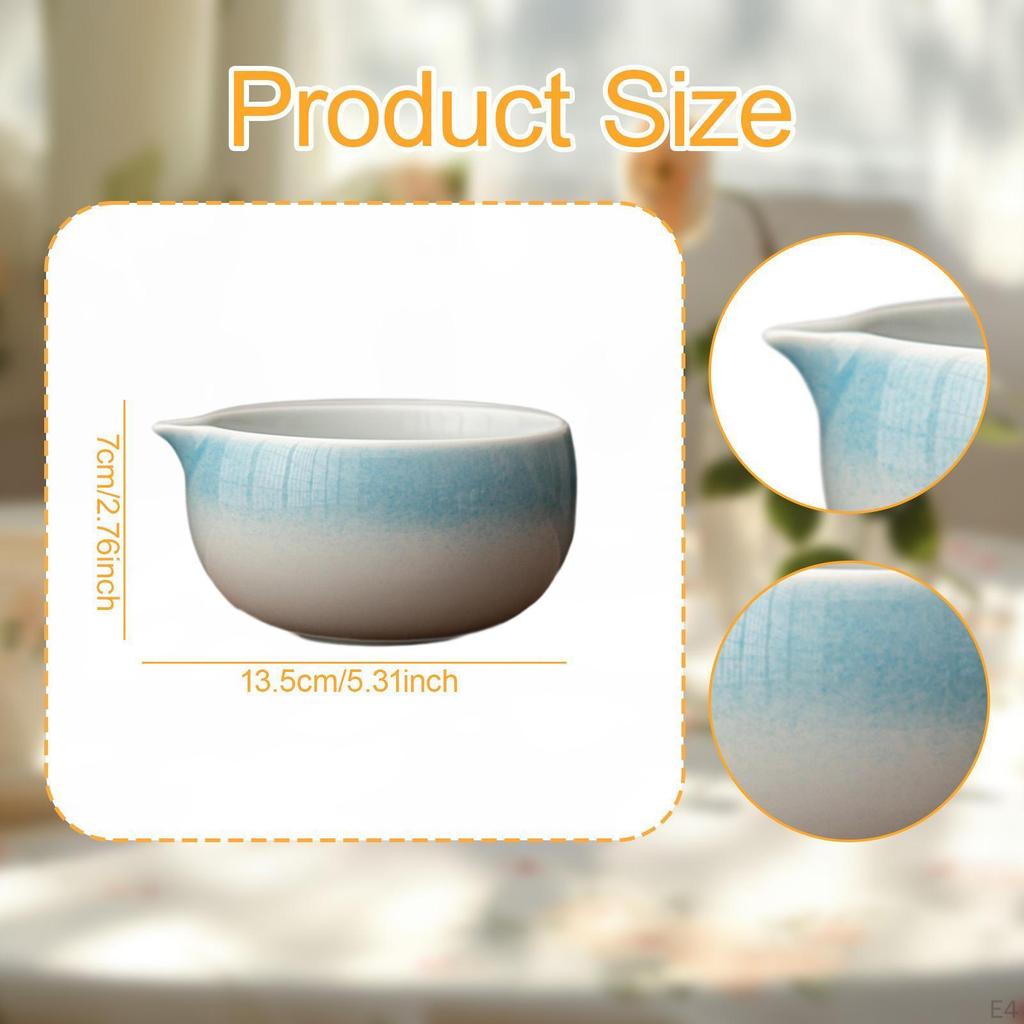 Ceramic Bowl for Matcha, 500ml Capacity with Spout Tea Preparation