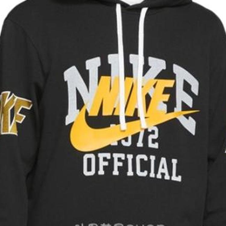 Nike Printed Big Logo Embroidered Letter Hoodie Men Tops Black DD6169-010