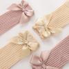 3Pcs/Set Baby Cable Knit Nylon Bows Headbands with Lace Eyelet Socks
