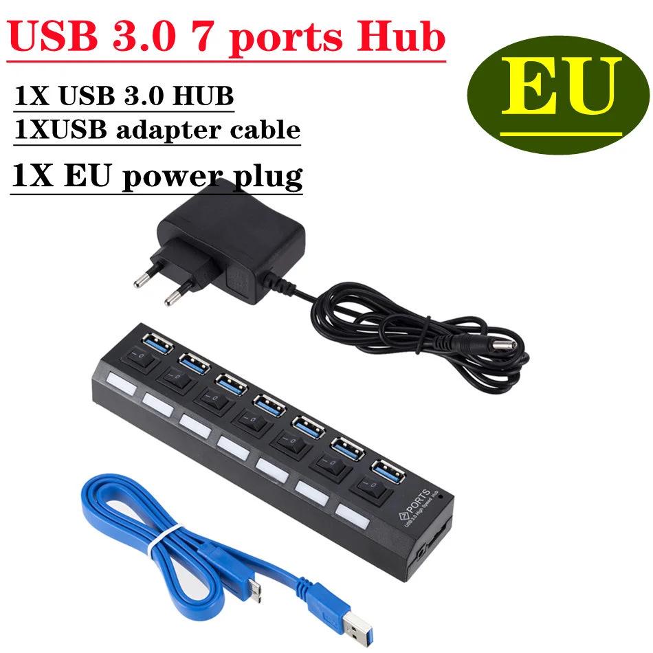 USB 3.0 7-Port Switch Hub Splitter
