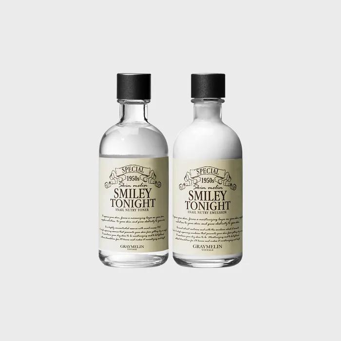 [Nourishing] Smiley Tonight Snail Texture Care 2-Piece Set (Toner 130ml + Emulsion 130ml)