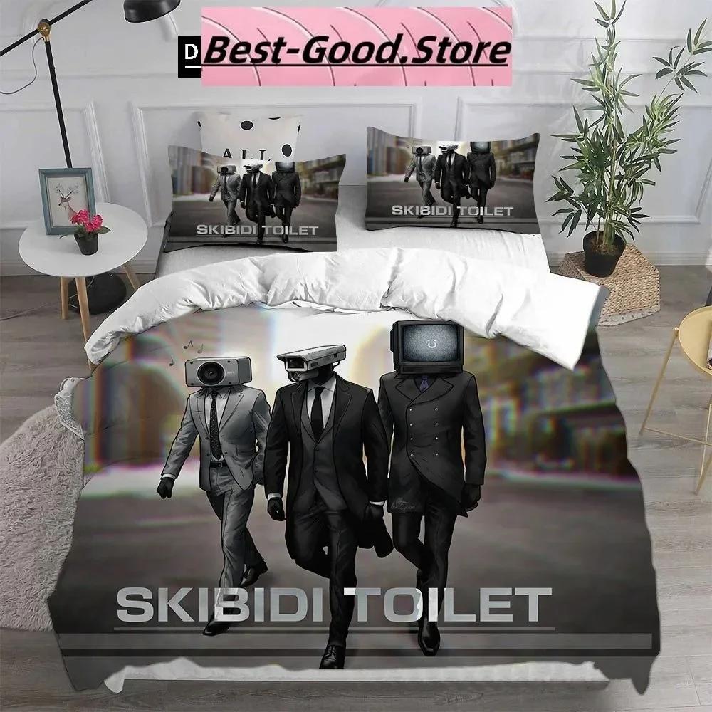 3D Fashion Game Skibidi Toilet Arale Bedding Set Print With Pillowcase Bed Duvet Cover Soft Single Double Queen Super King Size