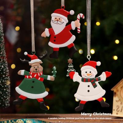 Santa Clasu Christmas Hanging Decoration Iron Material Exquisite Xmas Tree Pendant Nordic Style Creative Christmas Ornament