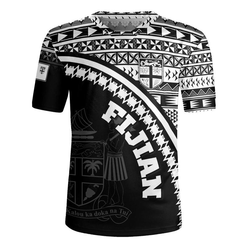3D Printing The Republic-of Fiji Flag V Neck T Shirt Fiji Rugby-Jersey Emblem Graphic V neck T Shirts For Men Fashion Tee Shirts