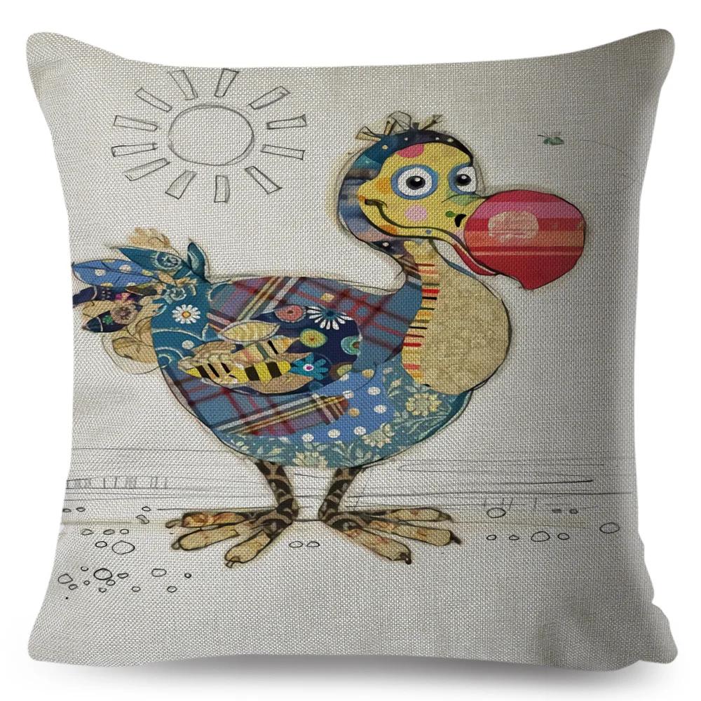 Nordic Style Cartoon Monkey Dog Cat Rabbit Cushion Cover Decor Children Drawing Animal Pillow Case for Sofa Home Car Pillowcase