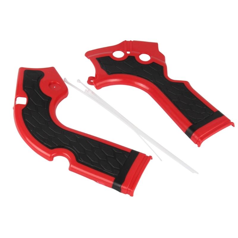 Plastic Motorcycle Frame Covers for CRF250R/CRF450R with Honeycomb Insets and Preformed Mounting Openings for Dirt Bike Contact Areas