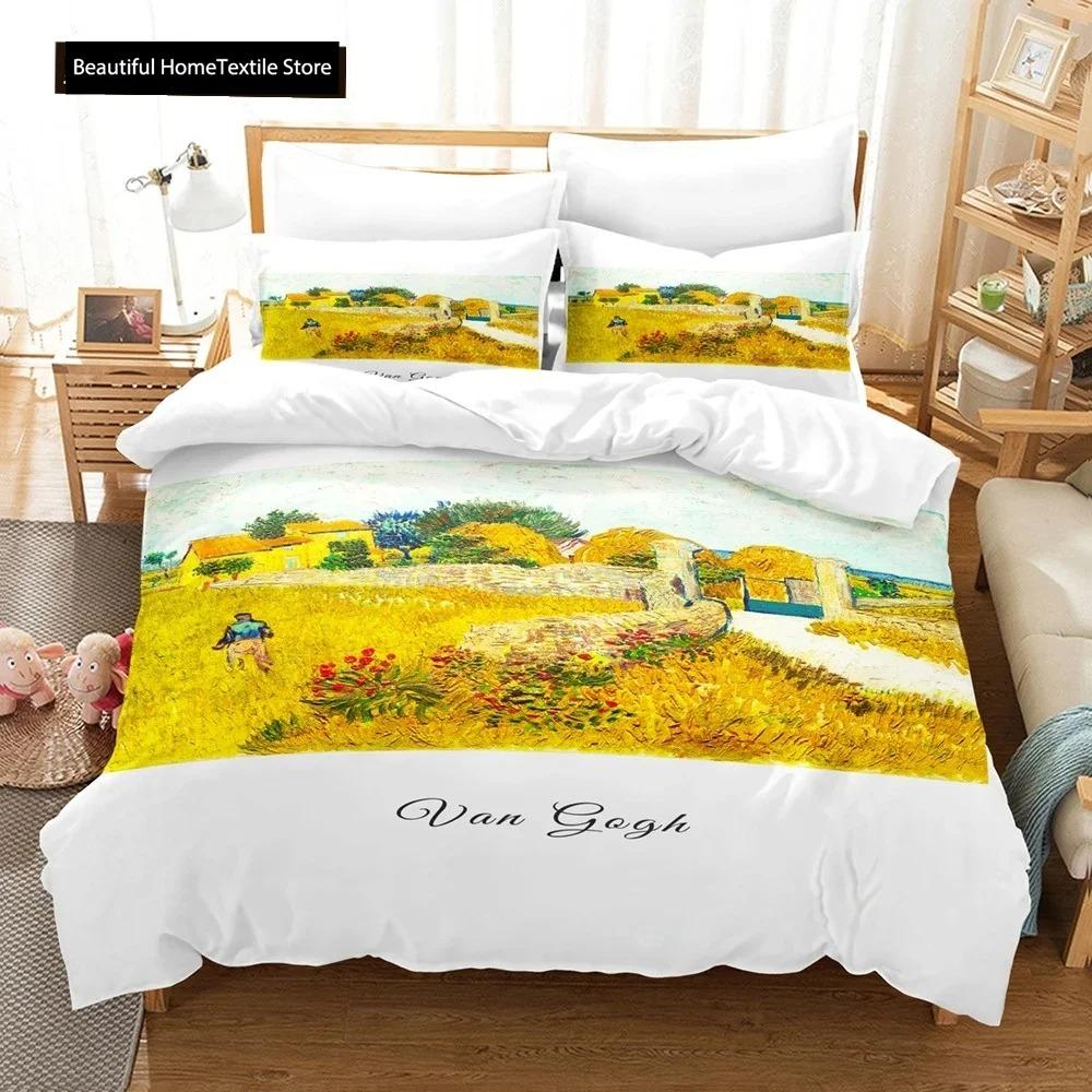 Abstrakt Van Gogh Oljemålning Påslakanset King Queen Storlek Täcke Överdrag För Barn Pojkar Flickor Tonåringar Polyester Sängkläder