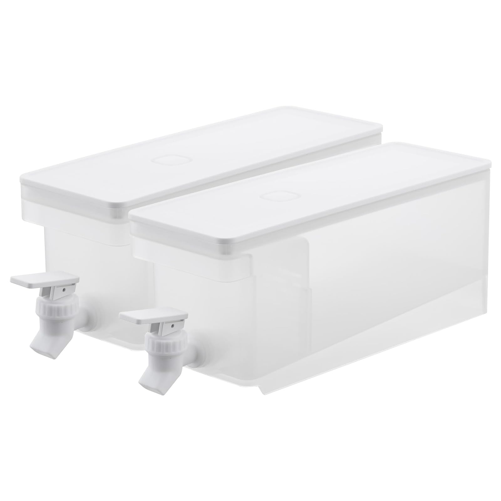 

Yamazaki Tower Refrigerator Drink Server, 1.8L (Set of 2), Dishwasher Safe, White, with Barley Tea Pot, 1584 x 2