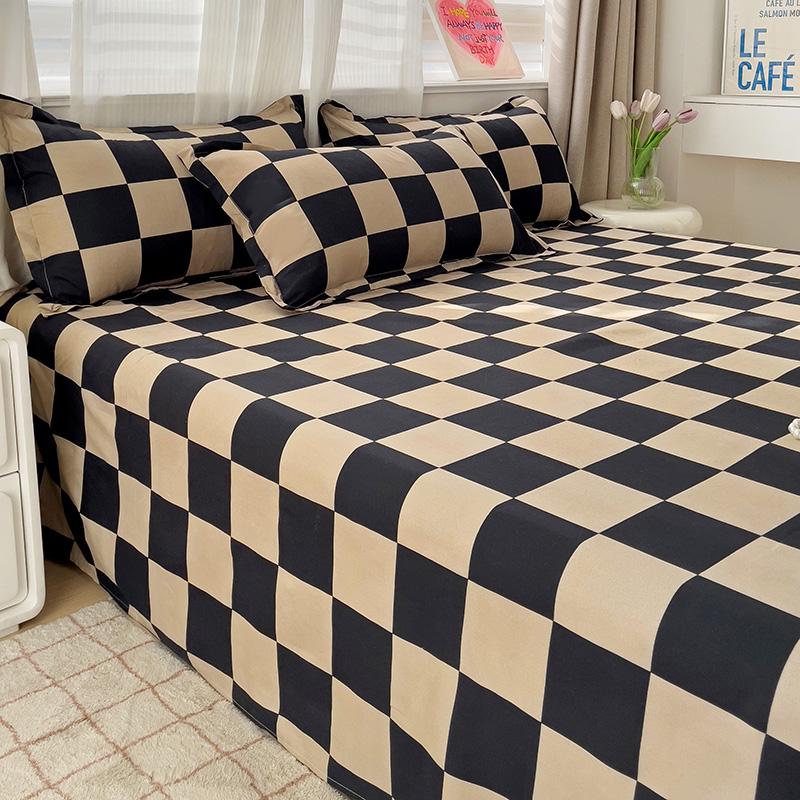 Bed Sheets Flat Printing Skin-friendly Washed Mattress Cover Comfortable Bedspread Twin Queen Full Size Durable Nordic Style