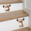 Cartoon Hamster with Dumbbell Wall Stickers, Workout Theme Removable Self-Adhesive for Kids Room & Living Room Decor