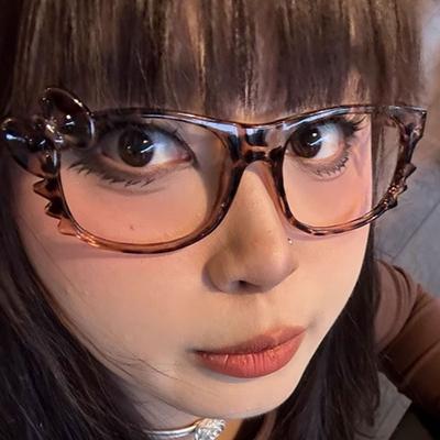 Y2k Leopard Print Bow Glasses Retro Woman Korean Anti-blue Light Eyeglasses Eye Protection Girl Optical Spectacle Eyeglass Frame