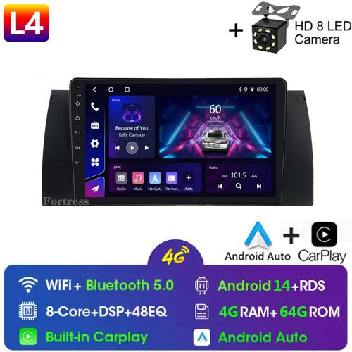 Carplay 2din Android 13 Car Radio Multimedia Video Player Navigation GPS For BMW M5 E39 E53 X5 1999-2006 4G+WIFI DVD Head Unit