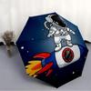 1pc Astronaut Rocket Automatic Open/Close Umbrella with One-Touch Button, Compact Folding Canopy, Sturdy 8-Rib Windproof Design S38