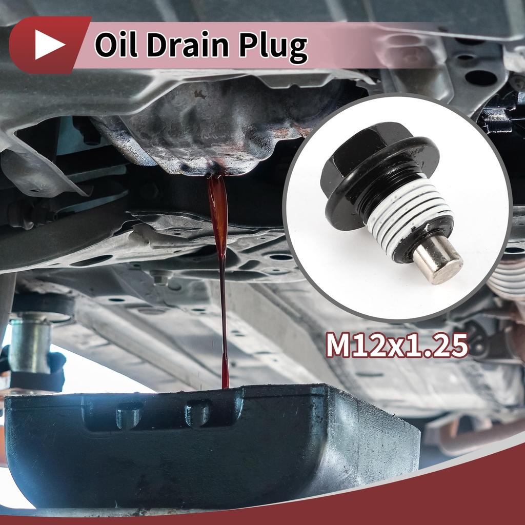 HEROFFIX Kompatibel Toyota Tacoma Tundra Camry Colora 4 Runner Ölwanne Ablassschraube Schraube Reparatur Nr. 9043012031 Weißmetall Magnetisch M12x1.25