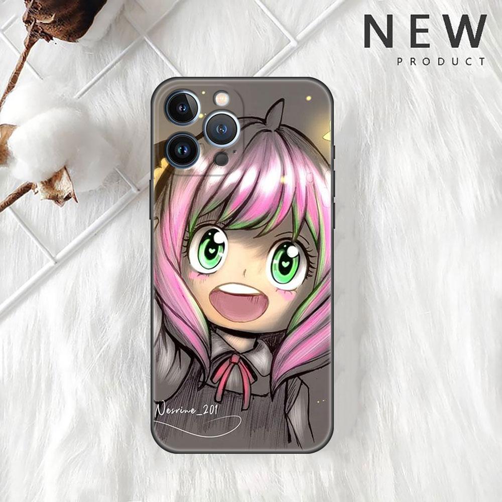 Husă Pentru Apple iPhone 11 13 12 14 Pro 7 Plus XR X XS Max 6 6S 13Pro SE 2022 Silicon Negru Telefon Funda SPY X FAMILY Anime