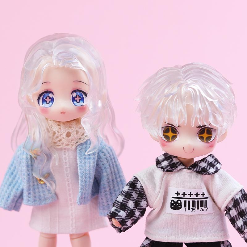 OB11 Transparent Parts Head Shell replacement Korean style Plastic Hair Transparent Replacement Doll Hair Head Mold For Dolls