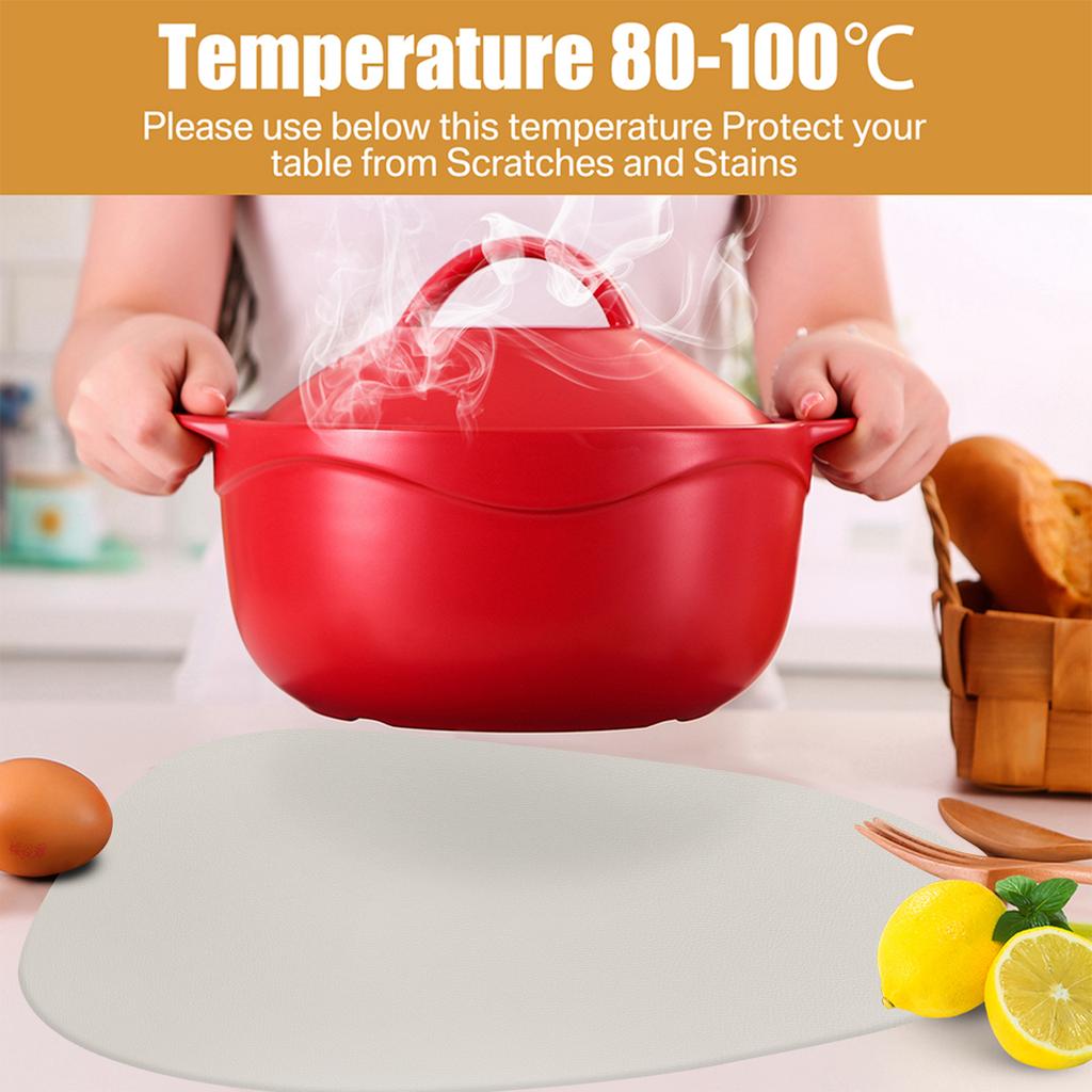Manteles Individuales y Posavasos Impermeables de PU de Doble Cara para Mesa de Cocina, Manteles de Cuero para Café, Antideslizantes, Lavables, Decoración de Mesa